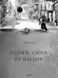 Clown, chien et ballon